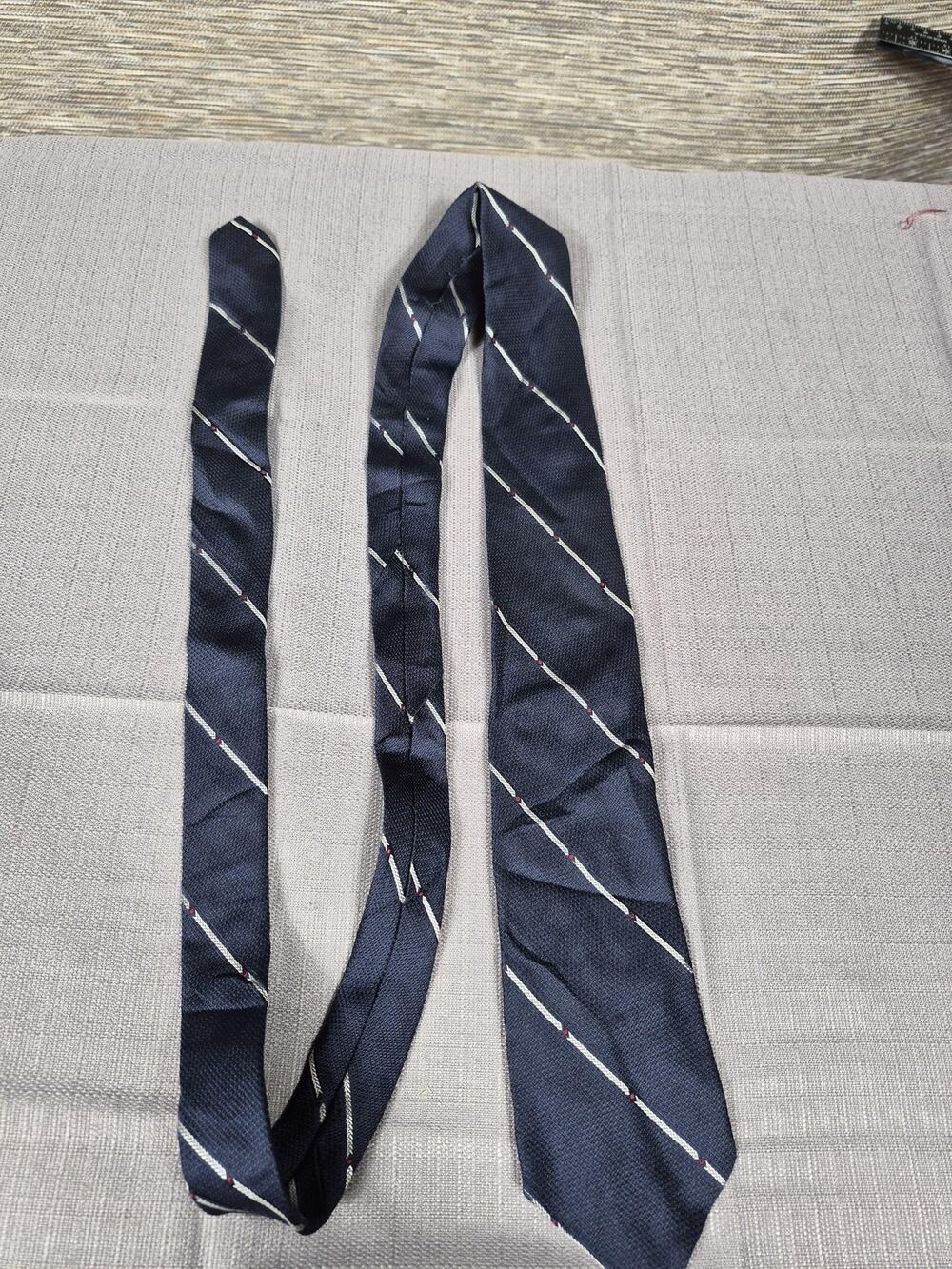 Mens Blue Diagonal Stripe Tie Classic Pointed Necktie One Size Dress Business